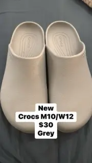 Crocs Dylan Clogs Men's Size 12 Gray Stucco Slip On Unisex Shoes Women’s 10