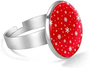 [FVQL] Ring for Women Girls, seamless pattern christmas and snowflake