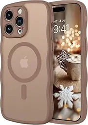 [BENTOBEN] for iPhone 14 Pro Max Case, Magnetic Curved Wave Slim Phone Cases Compatible with Magsafe, Wavy Anti-Slip Shockproof Full Body Protective Cover for iPhone 14 Pro Max 6.7 Inch, Desert Titanium