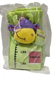 Colourful Charlie Chimp hanging growth chart, soft & plush new