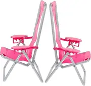 GANAZONO 2Pcs Mini Simulation Folding Beach Chair Outdoor Lounge Chair Accessories for Home Decor for Miniature Garden Displays Book Shelf Decoration