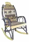 Amish Hickory Rocking Chair Pad Cushion Set in Brown Moose Fabric