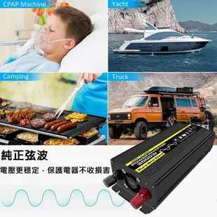 【新店鉅惠】6000W10000W純正弦波車用逆變器 汽車電源轉換器 12V24V轉110V 直流轉交流 LE