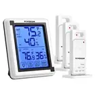 VIVOSUN Digital Thermometer Hygrometer Humidity Monitor with 3 Remote Sensors