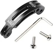 [HSU] Aluminum Alloy Curved Extension Arm (3”) Metal Pole Mount Helmet Stick Extension Arm Mount for Hero 12/11/10/9/8/7/6 Black, DJI Osmo Action 4/3 and More Action Cameras (Black)