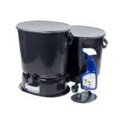 Skaza 15.3L Bokashi Organko Essential Set with Base - Pack of 2 - Black