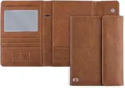 [WALNEW] Passport Holder for 2, RFID Blocking Passport Wallet Card Case, PU Leather Driver License Passport Cover, Travel Accessories Document Organiser for Women Men, Brown
