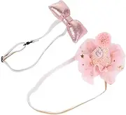 Happyyami 1 Set Pet Dog Birthday Hat Bow Tie Set Reusable Glittering Party Accessories for Cats Dogs Adorable Headdress for Pet Wearing for Birthdays Celebrations