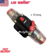 70 Amp In-Line DC Circuit Breaker Solar/Audio/Car/RV 70A/70AMP Fuse 12V/24V US