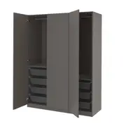 PAX / FORSAND wardrobe combination, dark grey/dark grey, 150x60x201 cm