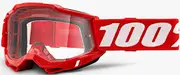 100% Accuri II OTG Essential Motocross Goggles, white-red for Men White Red