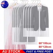 2 Pack Clear Polythene Garment Covers Suit Dress Coat Dust Protector Zip Bag