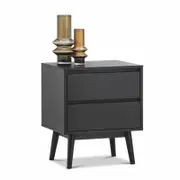 Maison Black 2 Drawer Bedside Table