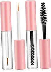 BIUDECO 4pcs Empty Refillable Mascara and Eyeliner Tubes with Shadow Tip Applicator 10ML Makeup Containers for DIY Lip Gloss and Cosmetic Storage Cap Design Random Colors