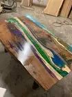 Epoxy Wooden Resin River Table Top, Resin Epoxy Table Top, Live Edge Table Top