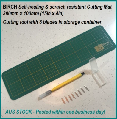 BIRCH – Self healing Scratch Resistant CUTTING MAT & TOOL w 8 Blades MADE TAIWAN