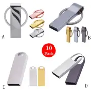 Lot Bulk Wholesale 10pcs Metal Keychain Pendrive USB Flash Drive Storage U Disk