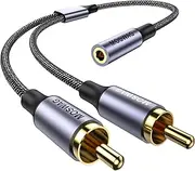 MOSWAG 3.5mm to 2RCA Cable, 3.5mm Female to 2 RCA Male Y Cable Adapter for TV, Smartphones, MP3, Tablets, Speakers, Home Theater