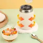 Reusable Food Jar Bpa-free Container Stainless Steel Flask with Foldable Spoon