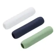 3pcs Pen Grip Silicone Case Silicone Ergonomic, White, Blue, Green