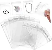 Ipetboom 100 Pcs Plastic Bags Self Sealing Jewelry Pouches Strong Durable for Earring Storage for Jewelry Crafts Accessories Small Items