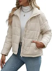 [Misng] Women's Quilted Puffer Jackets Lightweight Zipper Packable Padded Coat