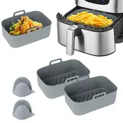 FDA Certificated 4Pcs Set Reusable Air Fryer Accessories Basket Silicone Pot for NinjaDZ201