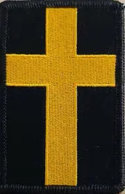 Christian Cross Patch W/ Hook & Loop Fastener Gold & Black Tactical Version