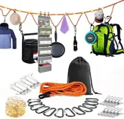 Campsite Storage Strap Tent Rope Outdoor Travel Hanger with Carabiner Hooks