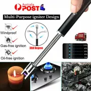 Electric Flameless USB Lighter BBQ Windproof Kitchen Candle Rechargeable Black