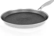 Crepe Pancake Pan,Pancake Skillet Nonstick,Tawa Dosa Pan,Flat Skillet Pan,Crepe Tortilla Pan,Nonstick Crepe Pan,Flat Skillet,Induction Compatible Tortilla Pan for Induction Cooker Gas Stove