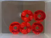 LEGO Parts - Red Plate Round 2 x 2 w Axle Hole - No 4032 - QTY 5