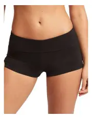 [Seafolly] Roll Top Boyleg Brief in Black