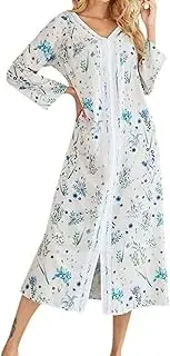 [HAMKVBPR] Ladies' Nightgown Women's Printed Nightdress Casual Homewear Clothes Women's Nightdress