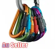 5x Aluminum Snap Hook Carabiner D-Ring Screw Key Chain Clip Lock Camping Keyring