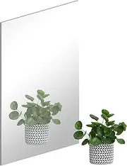 SUEOUX 40 x 30 cm Self-Adhesive Acrylic Mirror HD Adhesive Mirror Large Frameless Plastic Mirror 3 mm Thickened Acrylic Mirror Tiles Unbreakable Mirror Rectangular Wall Adhesive Mirror for Home