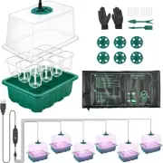 Seed Starter Tray with Seedling Heat Mat, 6Pack Seedling Starter Trays with Time