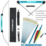 58in 35lb Archery Foldable Bow Folding Tactical Survival Bow & 12 Aluminum Arrow