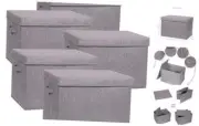 5 Pack Large Foldable Storage Box with Lids Fabric Storage Cube Organizer