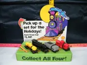 Vtg 1995 Shell Gas Promo Train Set HO Fletcher Barnhardt & White w/Ad Display