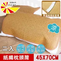 在飛比找momo購物網優惠-【凱蕾絲帝】透氣紙纖平單式枕頭涼蓆2入-軟枕專用(台灣製造)