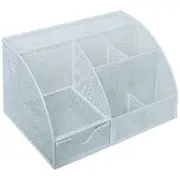 J.Burrows Mesh Desk Organiser White