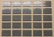 x25 NEW Lego Gray Baseplates 4x6 Brick Building Plates DARK BLUISH GRAY
