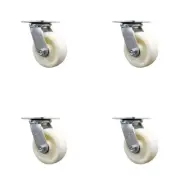 5 Inch Nylon Swivel Caster Set with Roller Bearing and Swivel Lock SCC