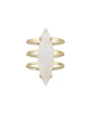 ADORNIA Fine Jewelry 14K Over Silver 9.00 ct. tw. Moonstone CZ Ring