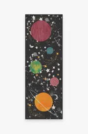 75' x 215' | Machine Washable Runner Rug | Kid & Pet Friendly | Indoor Rug | Outer Space Black Flatwoven Rug | Ruggable