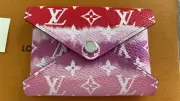 Louis Vuitton Escale Kirigami Small Envelope Card Holder Wallet Pink Rouge Red