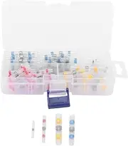 Solder Seal Wire Connector, Heat Shrink Butt Connection Terminal, Insulated Solderless Wiring Splice Connectors for Car Marine Boat