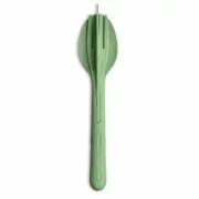 Koziol Cutlery Set 3 pcs Klikk, To-Go Cutlery, Plastic, Nature Leaf Green
