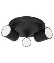 Interior 3XLight Adjustable Round Base Surface Mounted Spot Light Matt Black